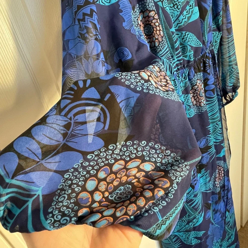 INC International Concepts Blue Floral Maxi Dress - Picture 3 of 14